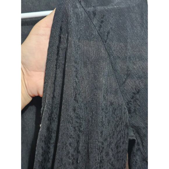 June & Hudson Top Womens Black Peplum Slightly Sheer Blouse Size Small (815) - Picture 5 of 6